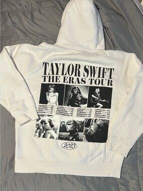 Taylor Swift White and Black Eras Tour Pullover Hoodie